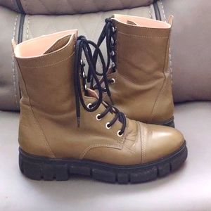 Anesis Women's Leather Combat Boots